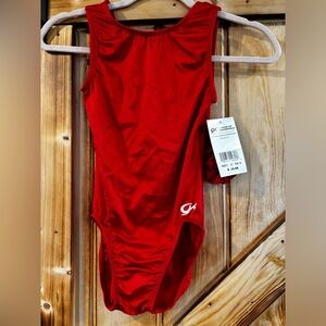 Red gymnastics leotard size AS